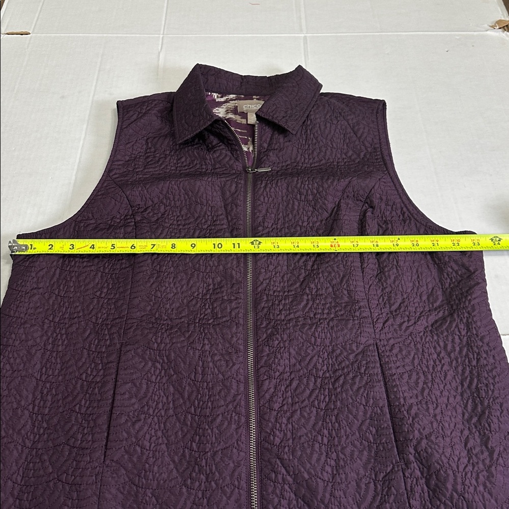 Chico’s Purple Lightweight Quilted Full‎ Zip Vest Womens Size 3 XL Pockets - Picture 8 of 11